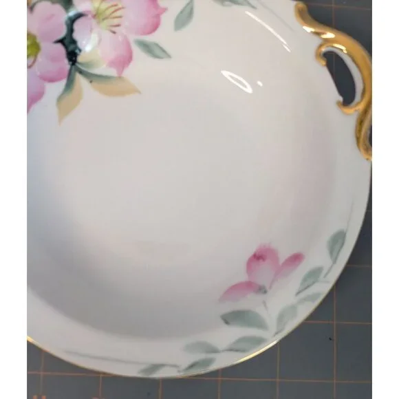 Noritake Azalea Bon Bon Dish 6.5" Floral Design Gold Handle Morimura mark - Picture 7 of 13
